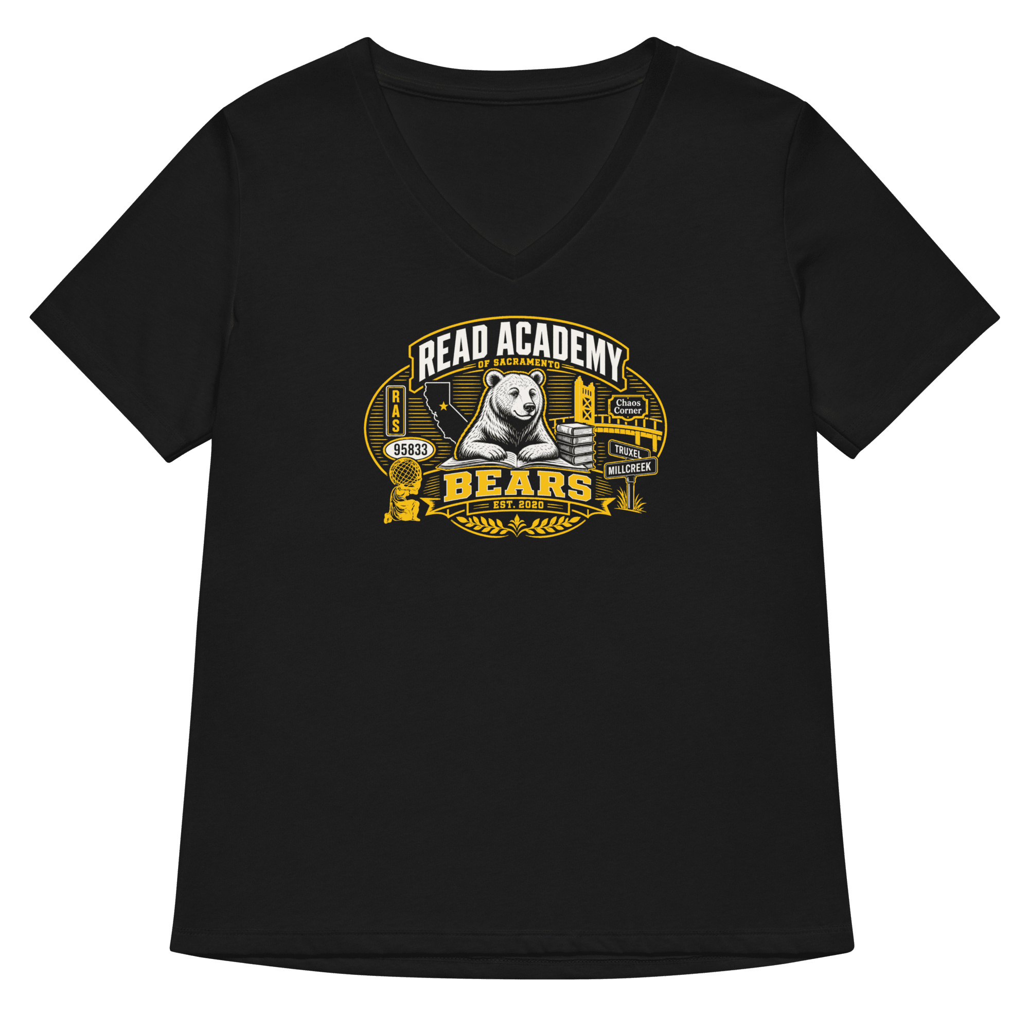 Chaos Bear Women’s relaxed v-neck t-shirt - Image 3